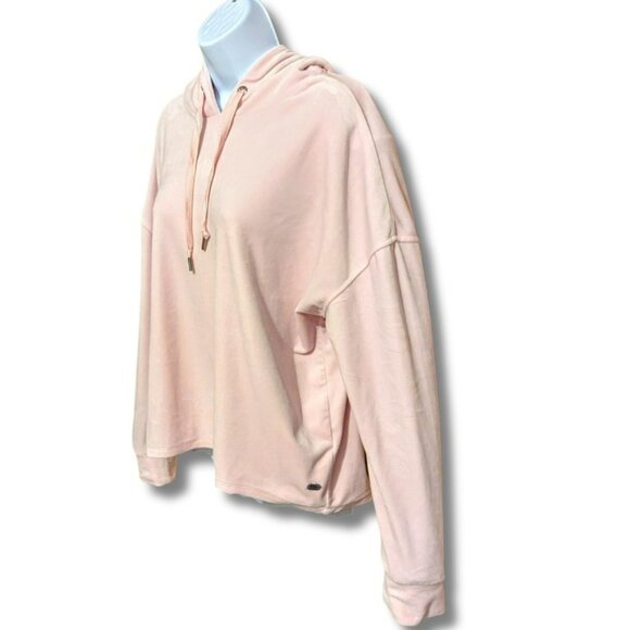 DKNY SPORT LILIAC/PINK VELOUR PULLOVER  HOODIE USED AS A STUDIO ITEM (LARGE) - Picture 3 of 4